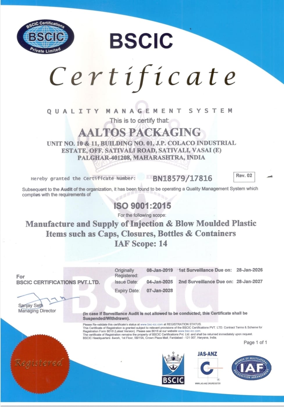 Certificate